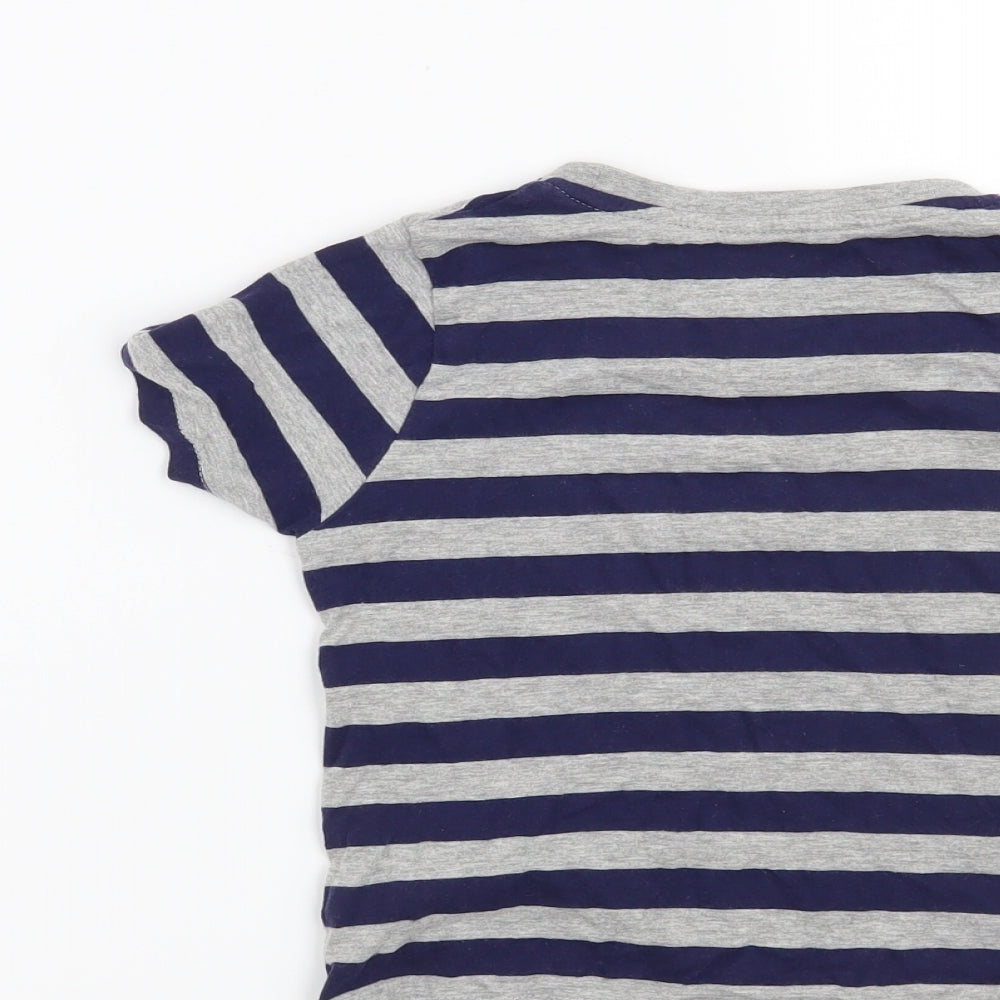 Hullabaloo Boys Blue Striped  Basic T-Shirt Size 5-6 Years  - beyond awesome