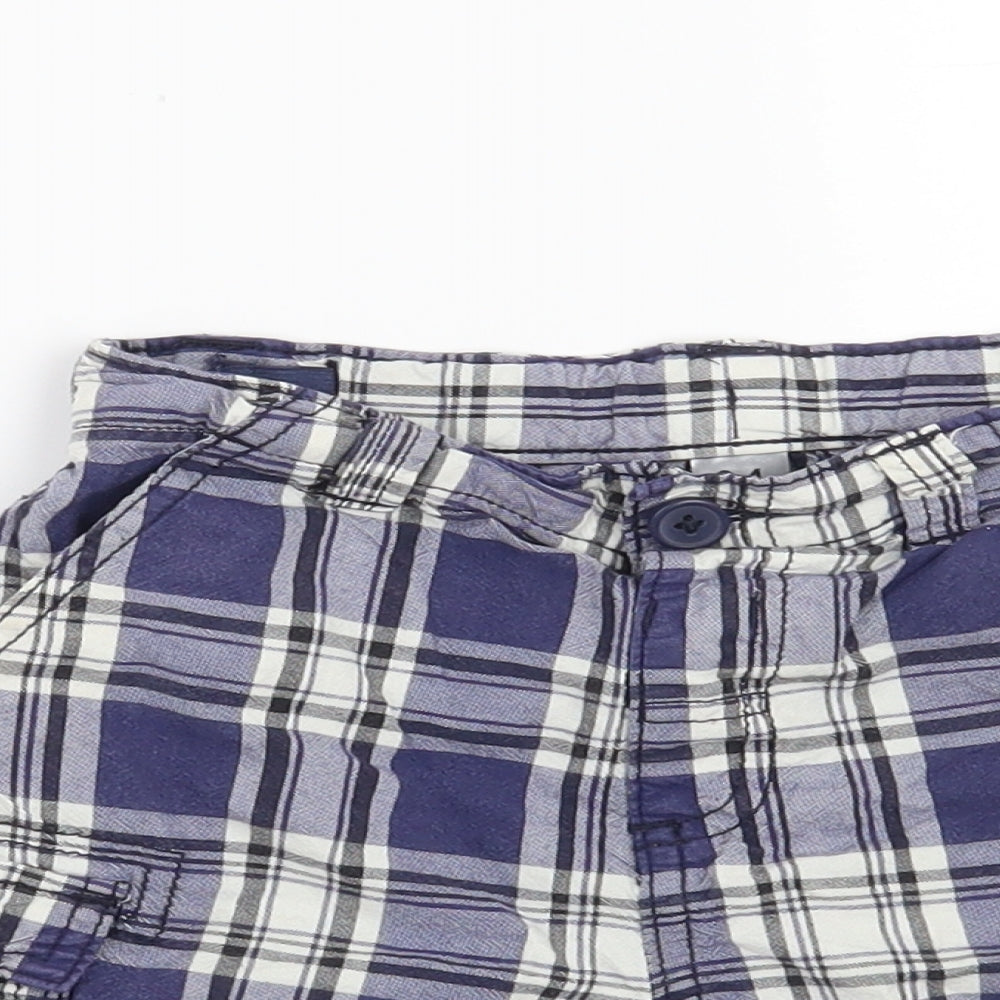 George Boys Blue Check  Bermuda Shorts Size 3-4 Years