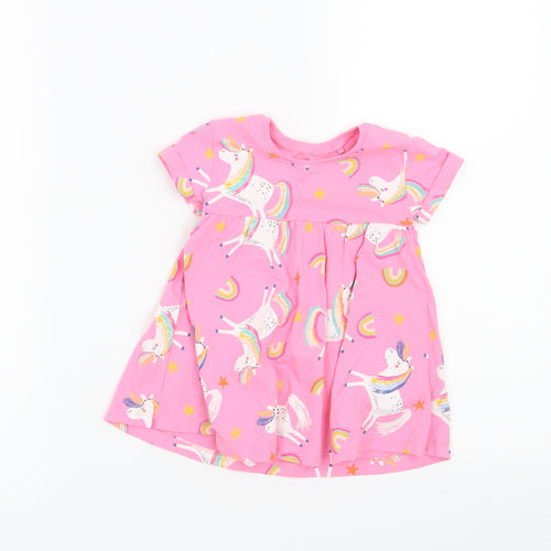 NEXT Girls Pink   Skater Dress  Size 3-6 Months  - Unicorn