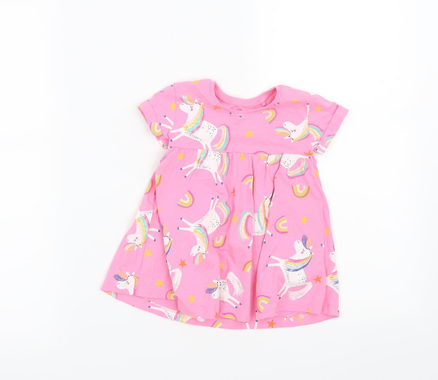 NEXT Girls Pink   Skater Dress  Size 3-6 Months  - Unicorn