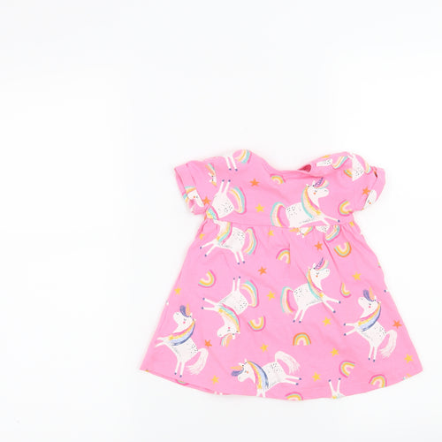 NEXT Girls Pink   Skater Dress  Size 3-6 Months  - Unicorn