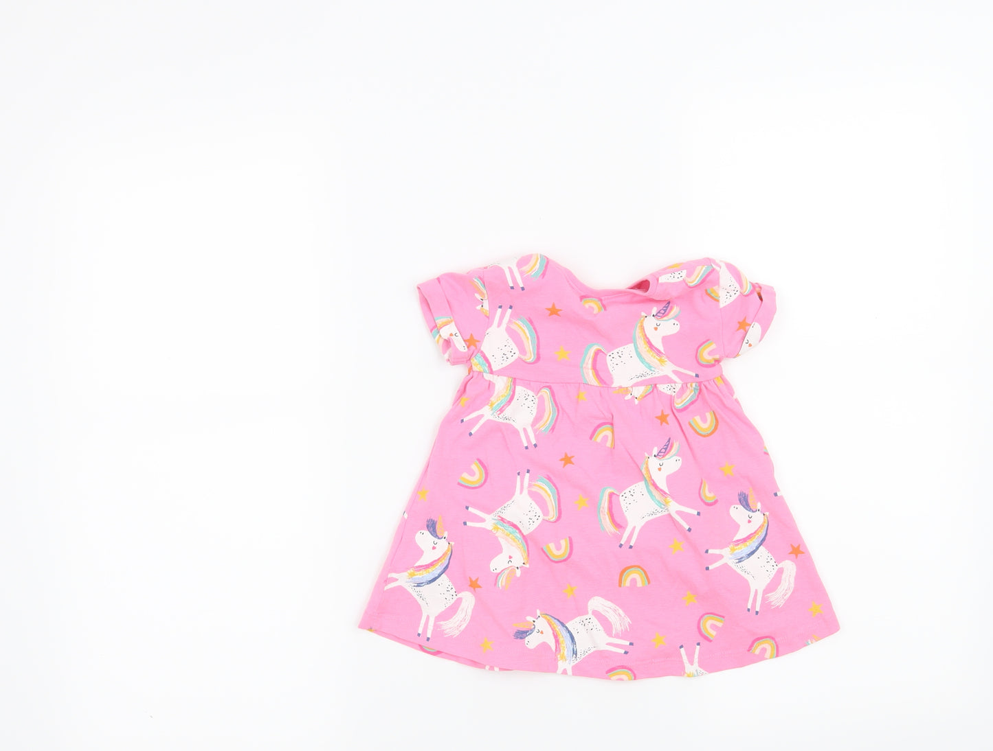 NEXT Girls Pink   Skater Dress  Size 3-6 Months  - Unicorn