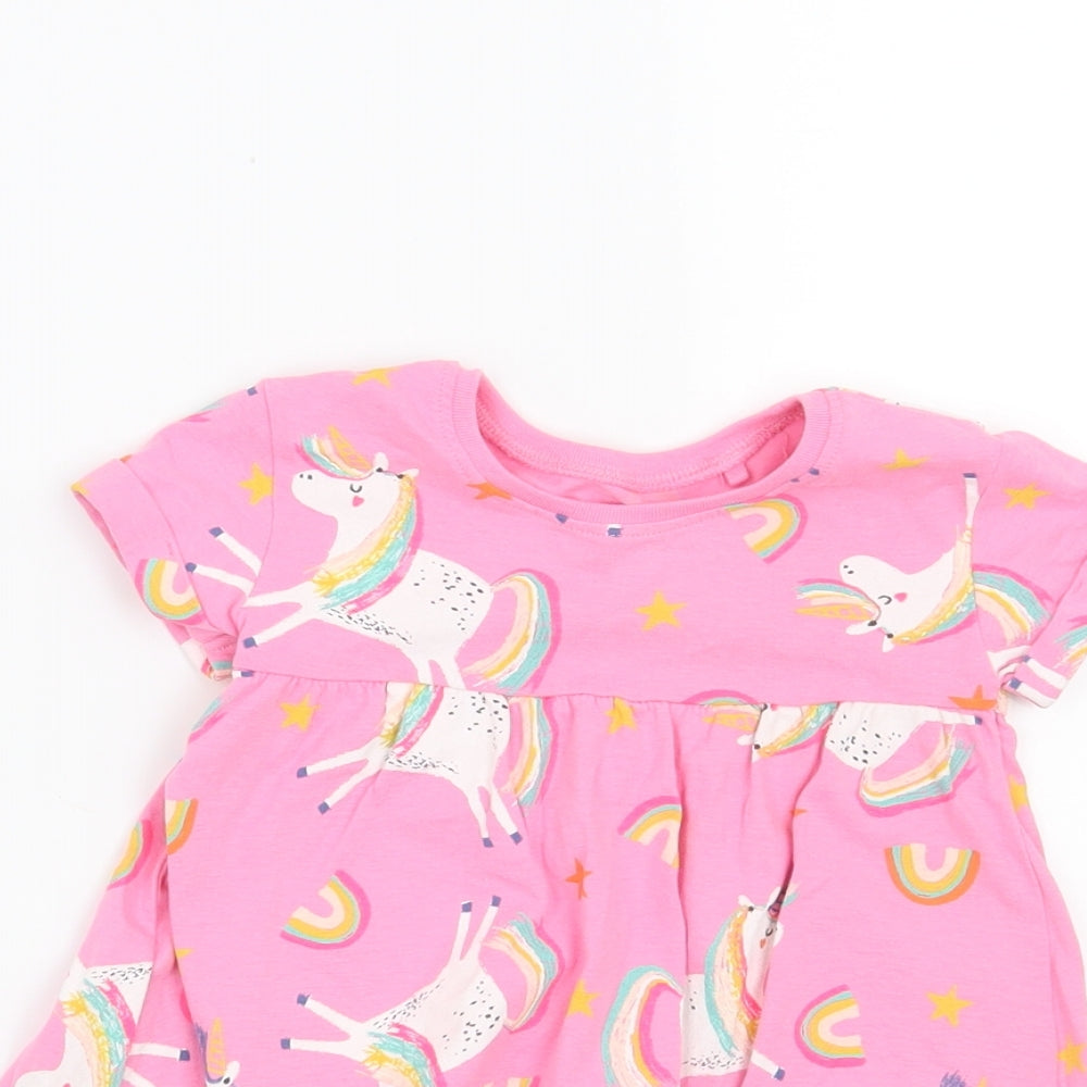 NEXT Girls Pink   Skater Dress  Size 3-6 Months  - Unicorn