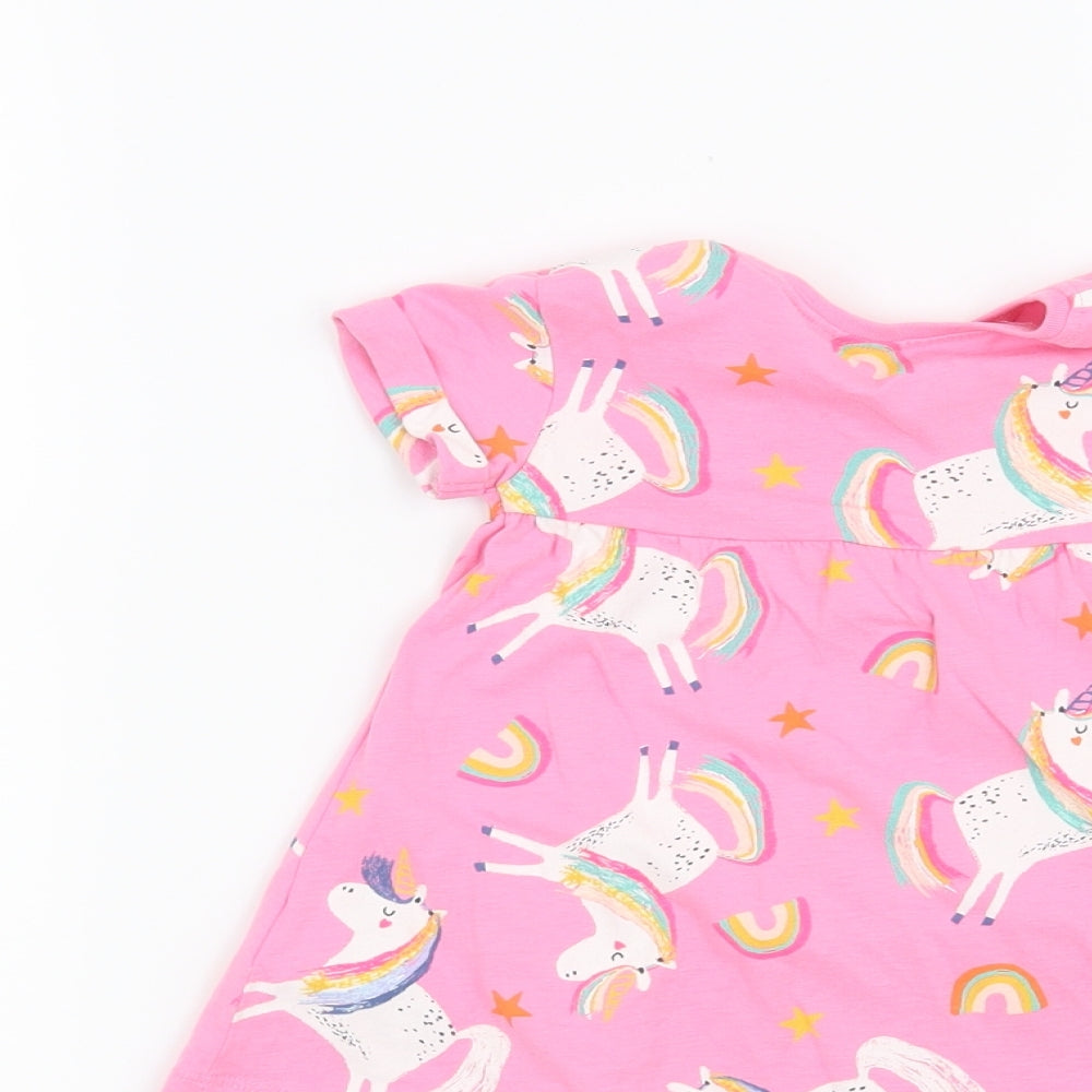 NEXT Girls Pink   Skater Dress  Size 3-6 Months  - Unicorn