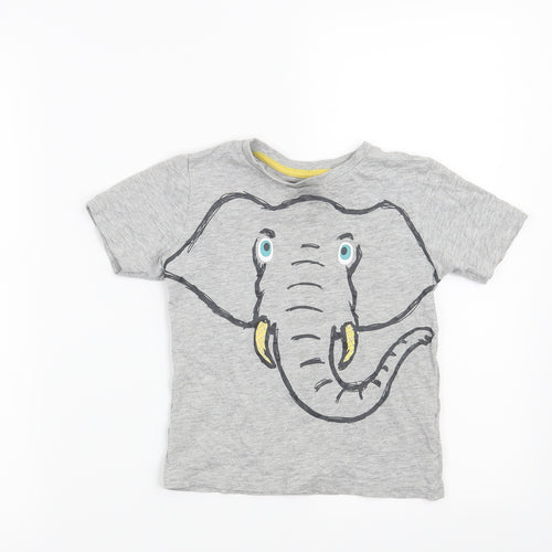 TU Boys Grey   Basic T-Shirt Size 3-4 Years  - Elephant
