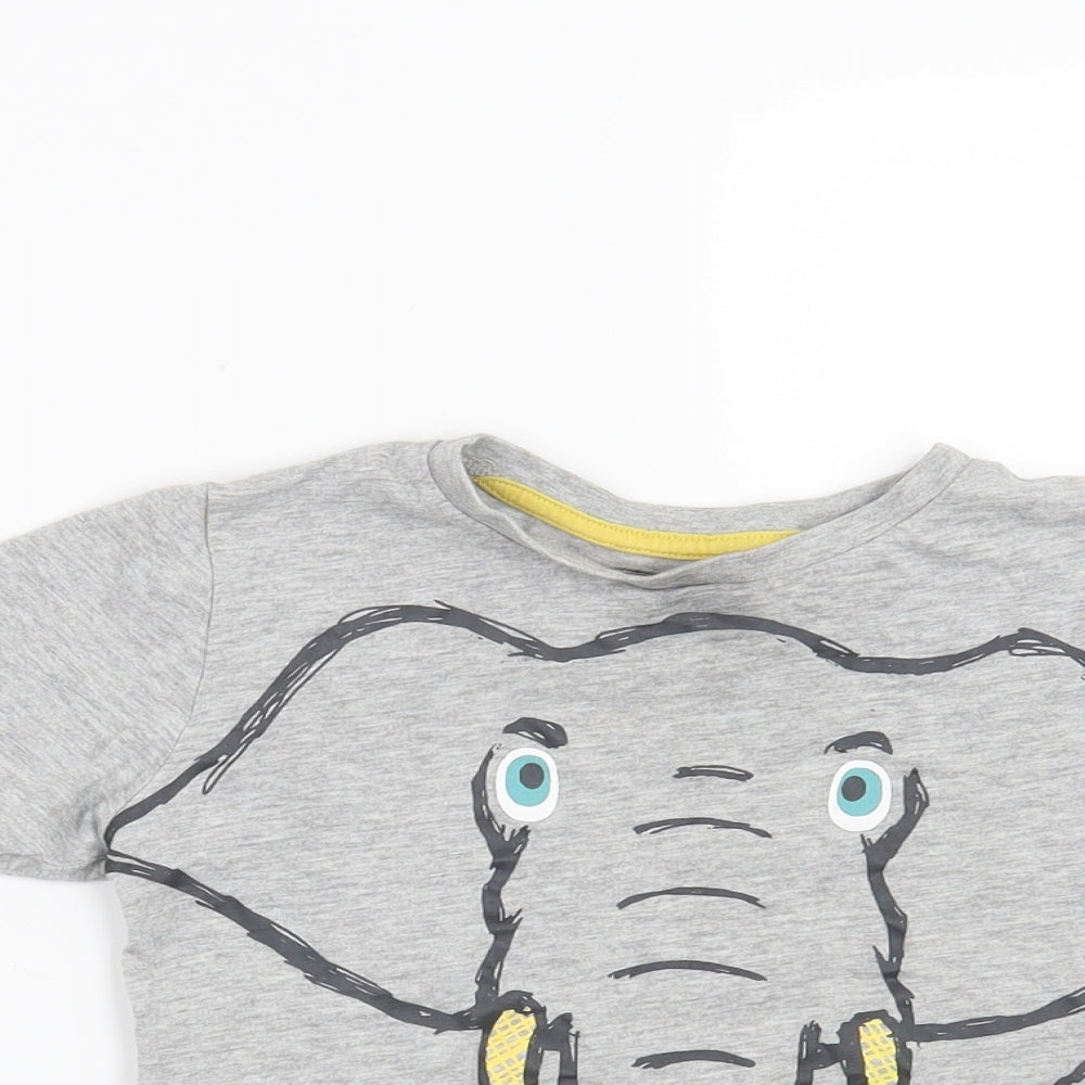 TU Boys Grey   Basic T-Shirt Size 3-4 Years  - Elephant