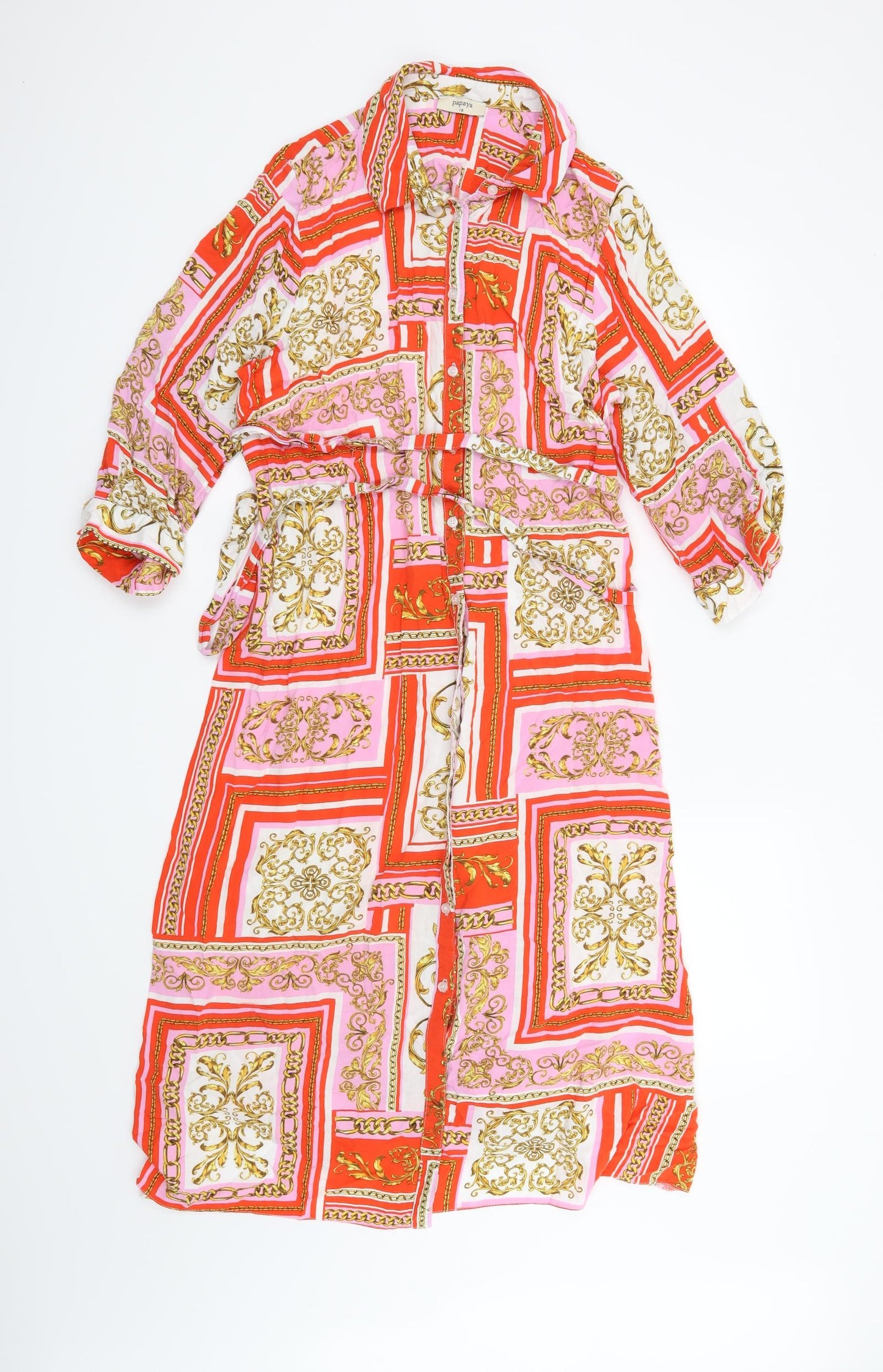 Papaya Womens Red   Shirt Dress  Size 18