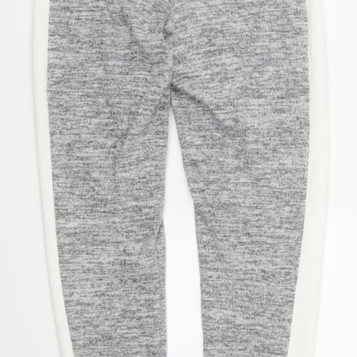 Boohoo Womens Grey Striped  Sweatpants Trousers Size 10 L28 in