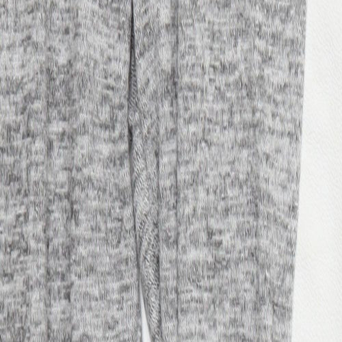 Boohoo Womens Grey Striped  Sweatpants Trousers Size 10 L28 in