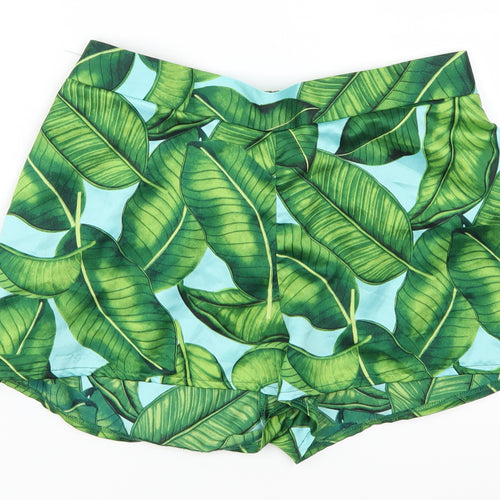 Matalan Womens Green Floral  Mom Shorts Size 10 - Leaves Print