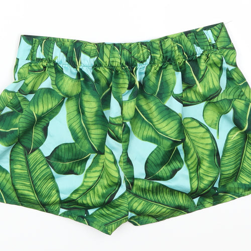 Matalan Womens Green Floral  Mom Shorts Size 10 - Leaves Print