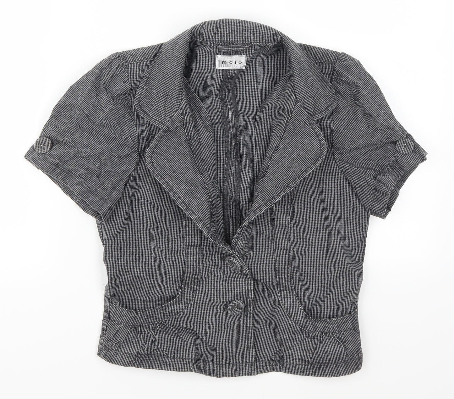 Moto Womens Grey Check  Jacket  Size 10