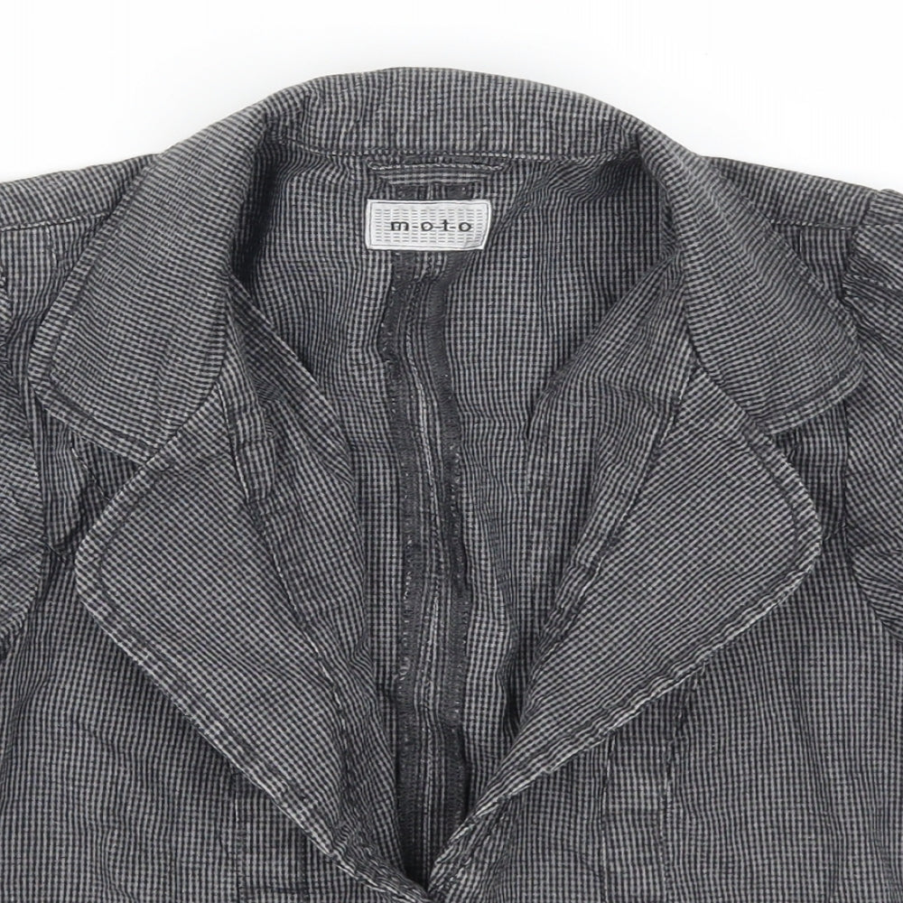 Moto Womens Grey Check  Jacket  Size 10