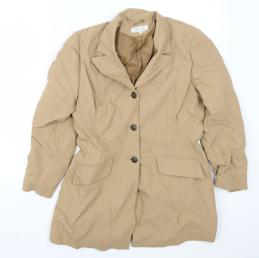 Front view of Prima women’s beige jacket suit jacket, size UK 12