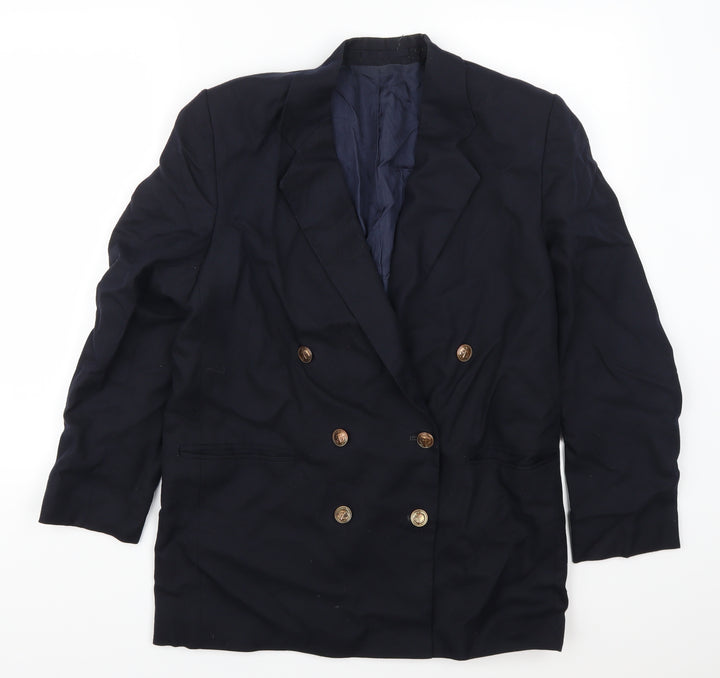 Basix Womens Blue   Jacket Suit Jacket Size 12