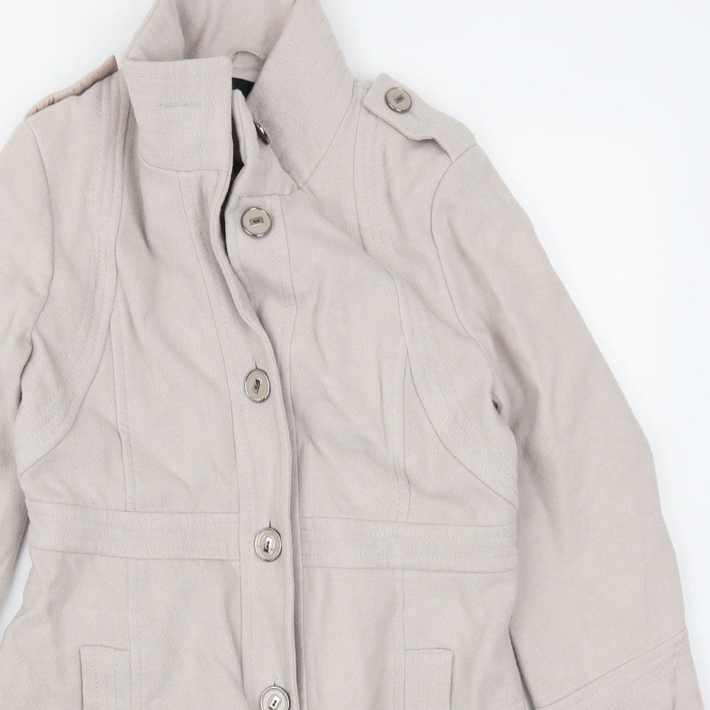 Wallis Womens Grey   Pea Coat Coat Size 10