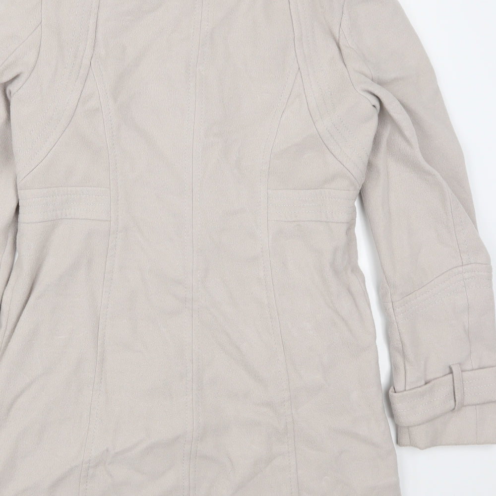 Wallis Womens Grey   Pea Coat Coat Size 10