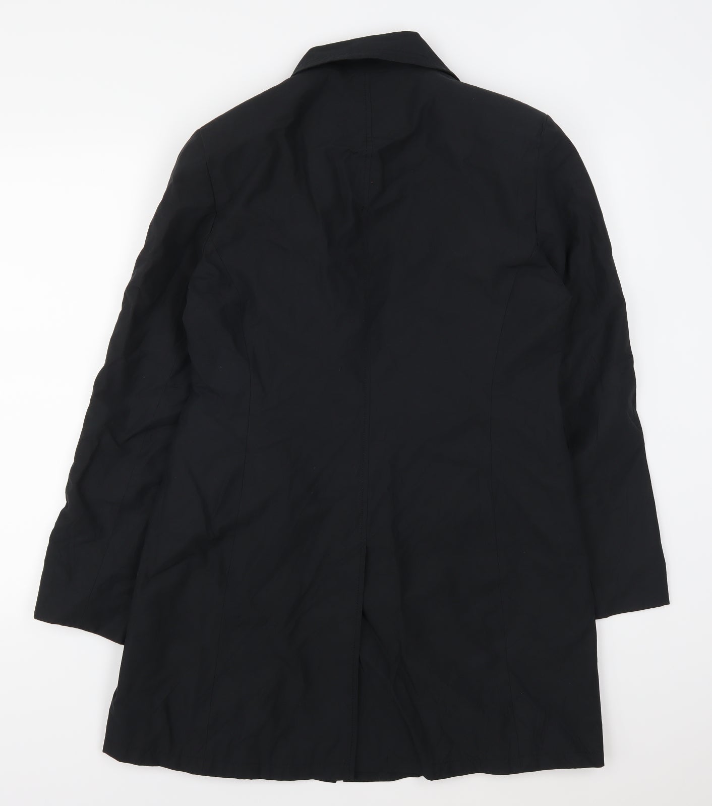 House of Fraser Womens Black   Trench Coat Coat Size 12