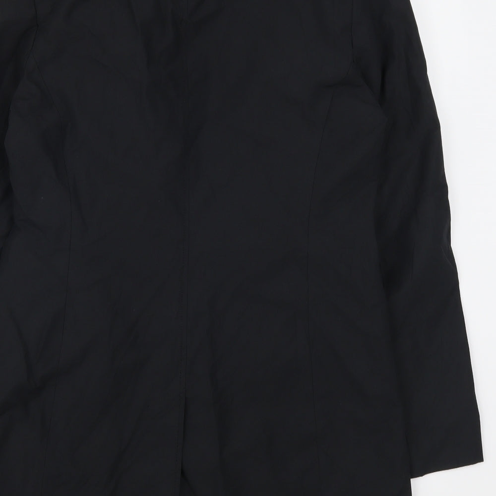 House of Fraser Womens Black   Trench Coat Coat Size 12