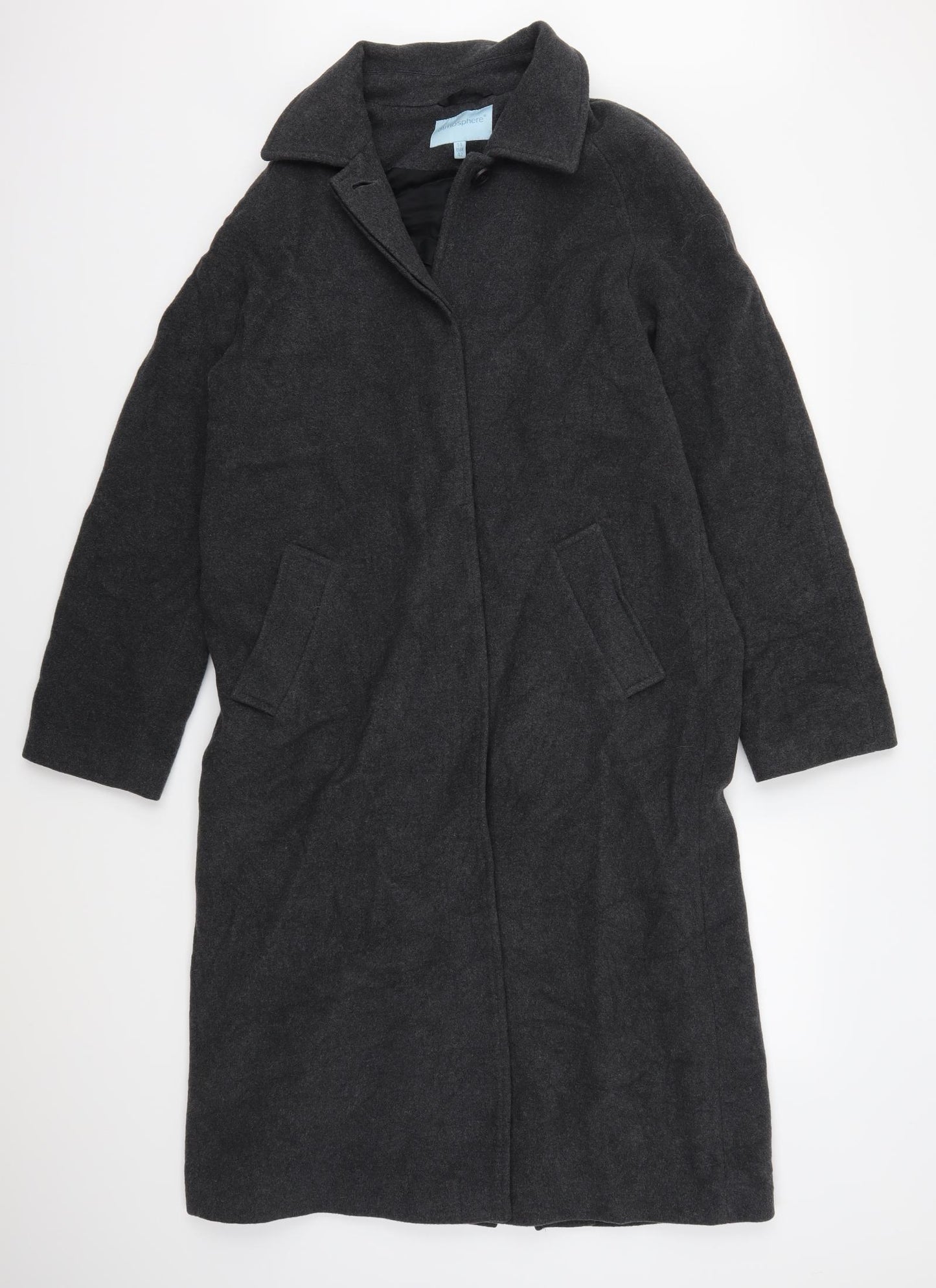 Atmosphere Womens Grey   Overcoat Coat Size 14
