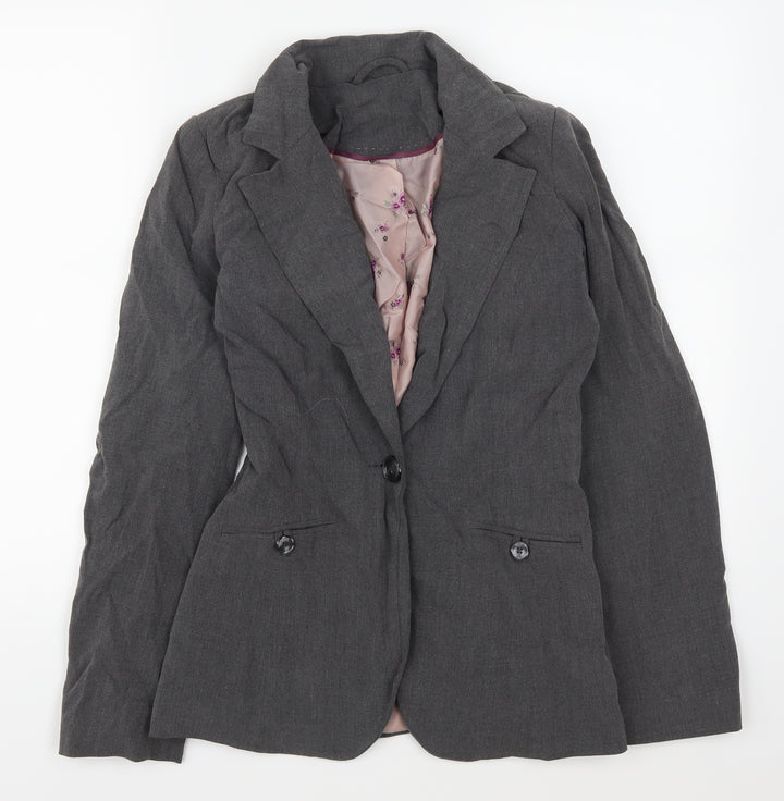 New Look Womens Grey Jacket Suit Jacket Size 8