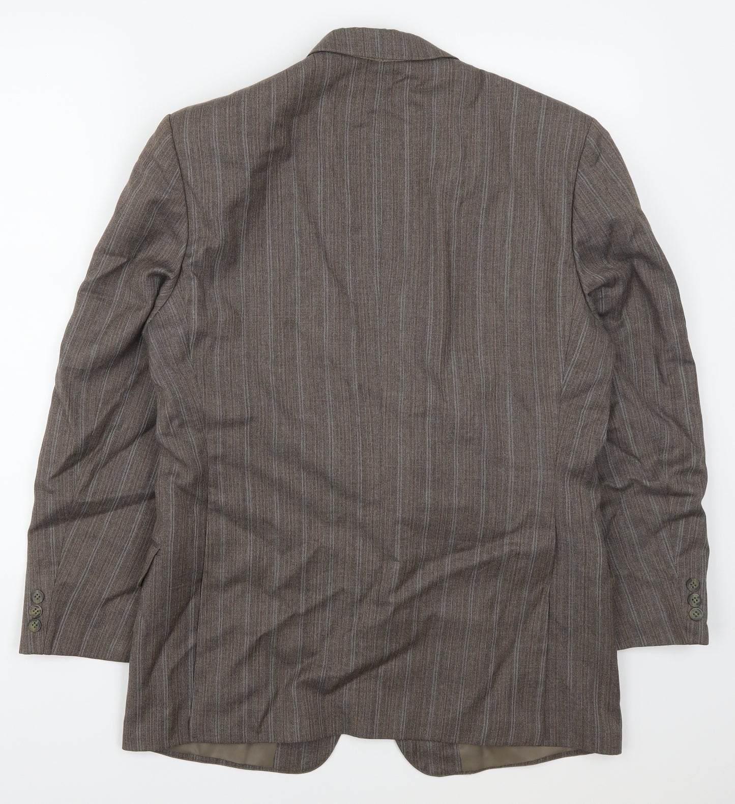 Wellington Mens Brown Striped  Jacket Suit Jacket Size 40