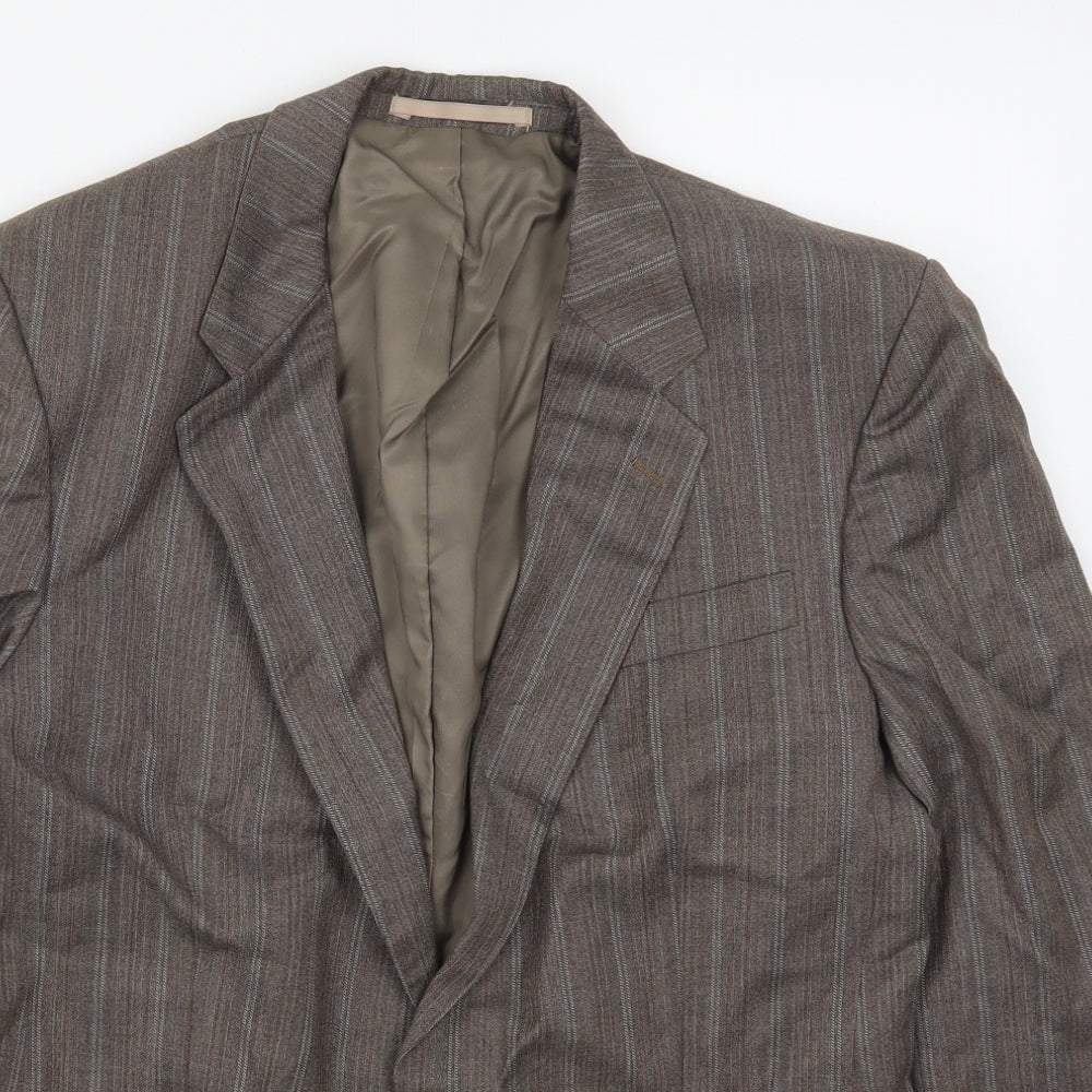 Wellington Mens Brown Striped  Jacket Suit Jacket Size 40