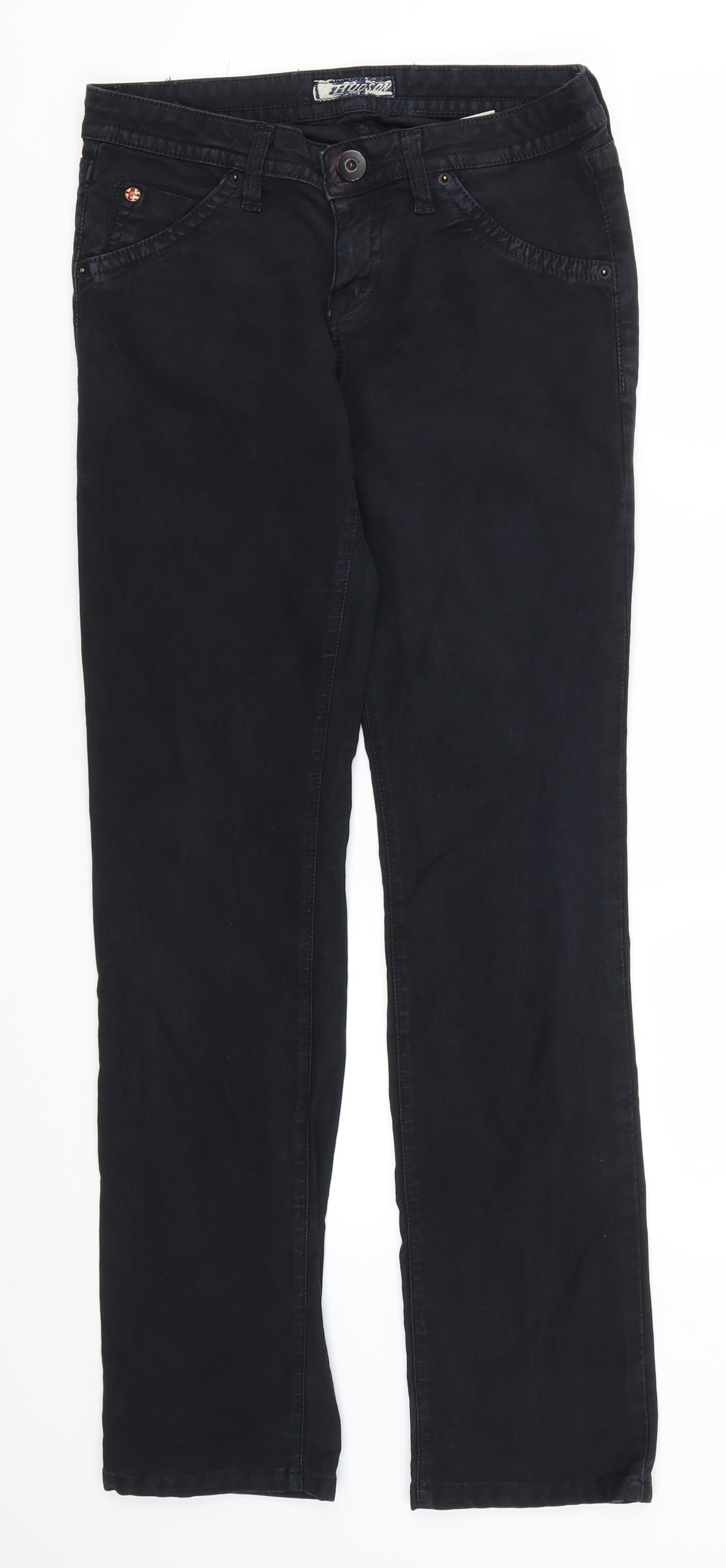Hudson Mens Black  Denim Straight Jeans Size 28 L30 in