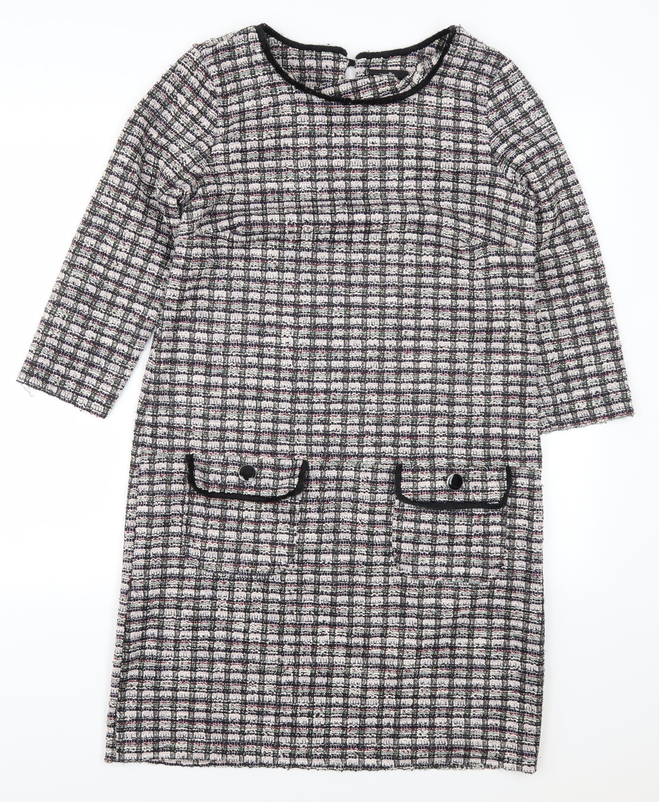 Wallis Womens Multicoloured Check  Pencil Dress  Size 10