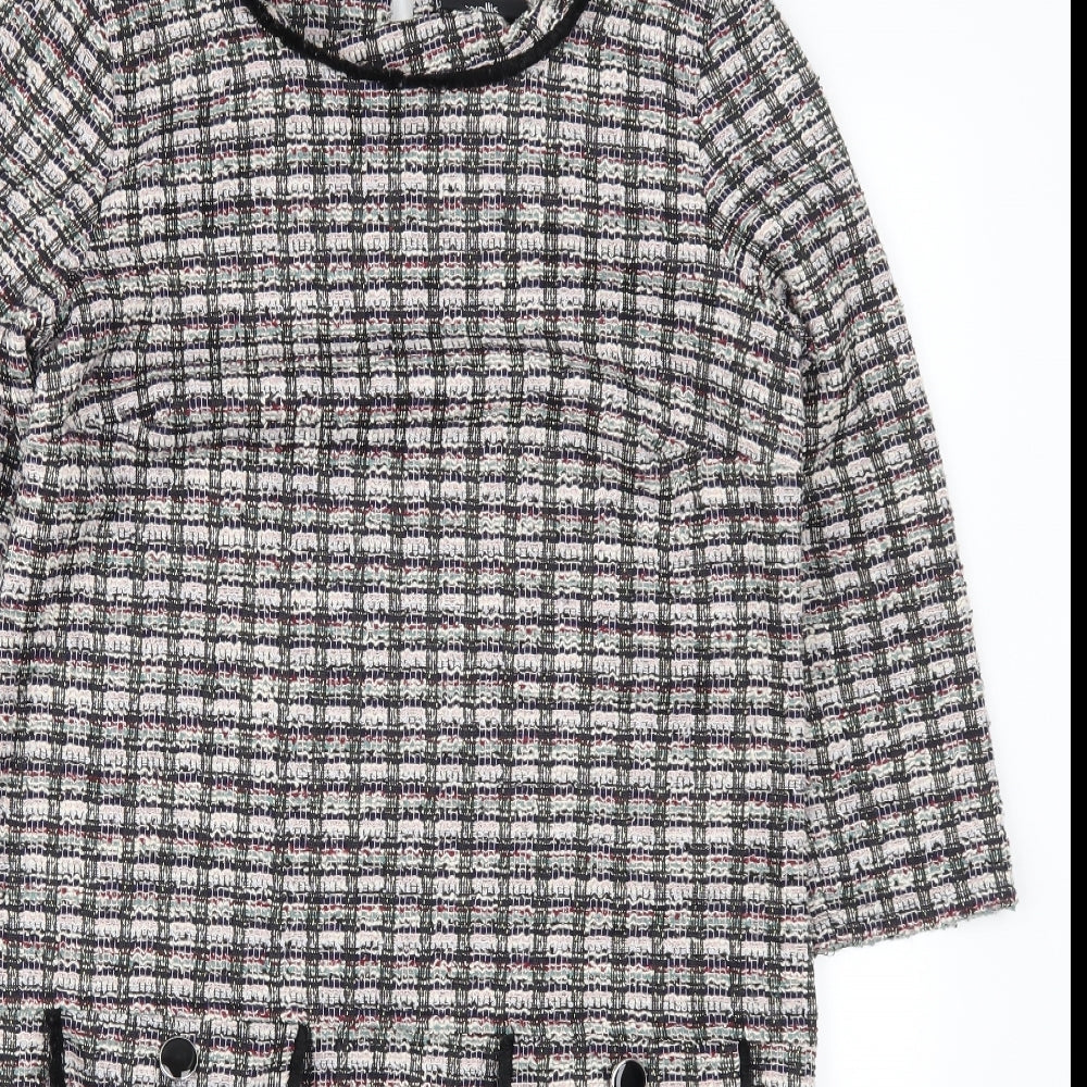 Wallis Womens Multicoloured Check  Pencil Dress  Size 10