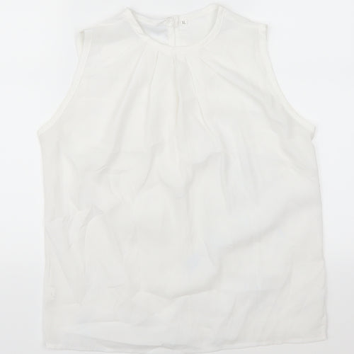 Preworn Womens White   Basic Blouse Size XL