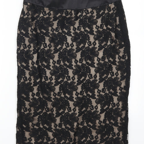 NEXT Womens Black Floral Lace Straight & Pencil Skirt Size 10