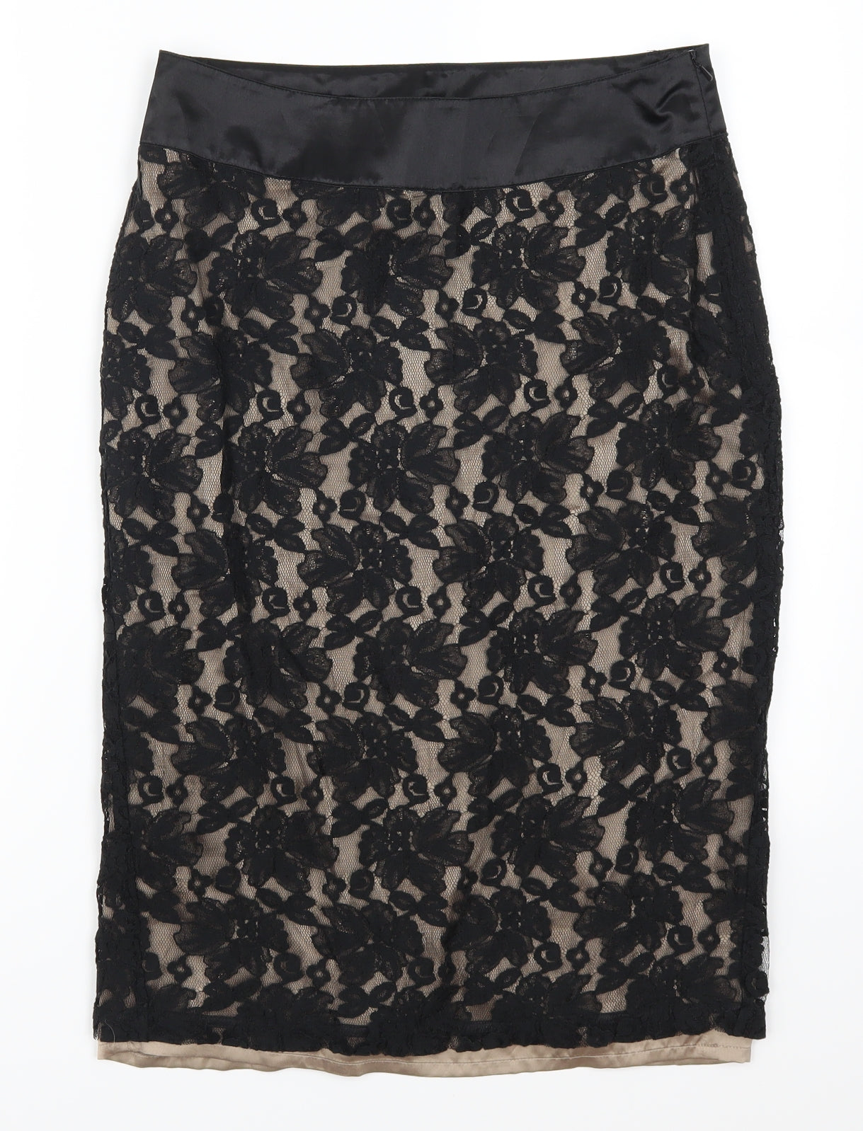 NEXT Womens Black Floral Lace Straight & Pencil Skirt Size 10