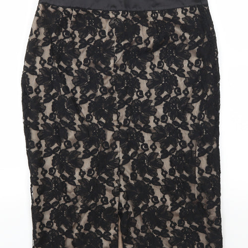 NEXT Womens Black Floral Lace Straight & Pencil Skirt Size 10