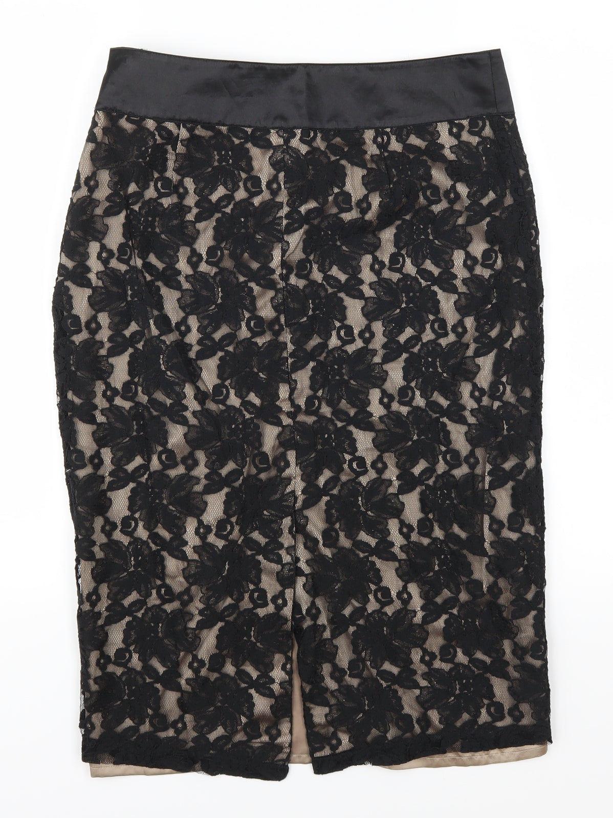 NEXT Womens Black Floral Lace Straight & Pencil Skirt Size 10