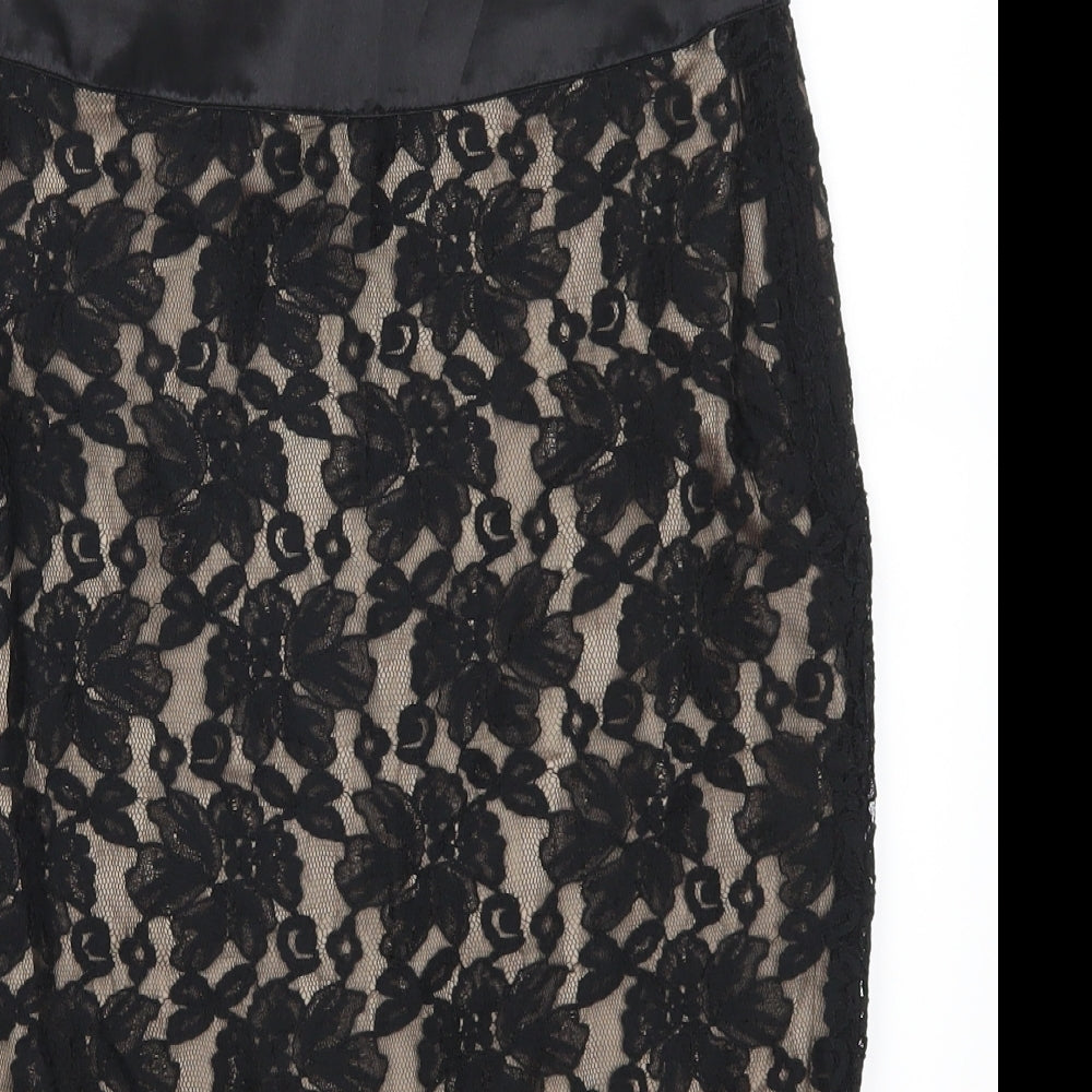 NEXT Womens Black Floral Lace Straight & Pencil Skirt Size 10