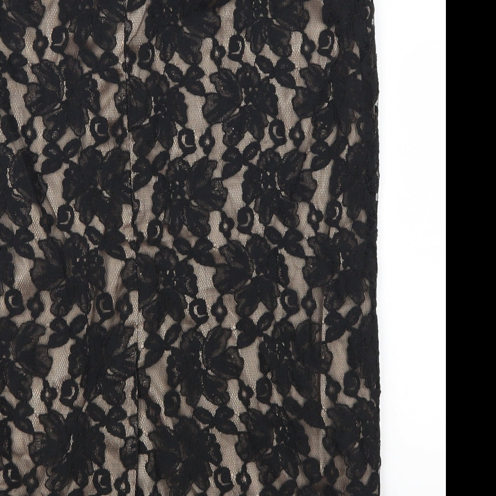 NEXT Womens Black Floral Lace Straight & Pencil Skirt Size 10