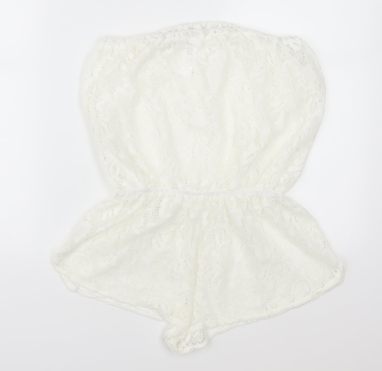 Ocean Club Womens White  Lace Playsuit One-Piece Size 10  - Beach Cover Up