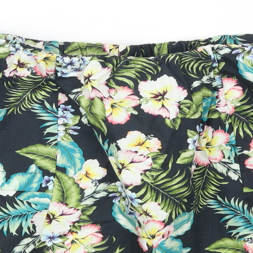 Topshop Womens Green Floral  Basic T-Shirt Size 8