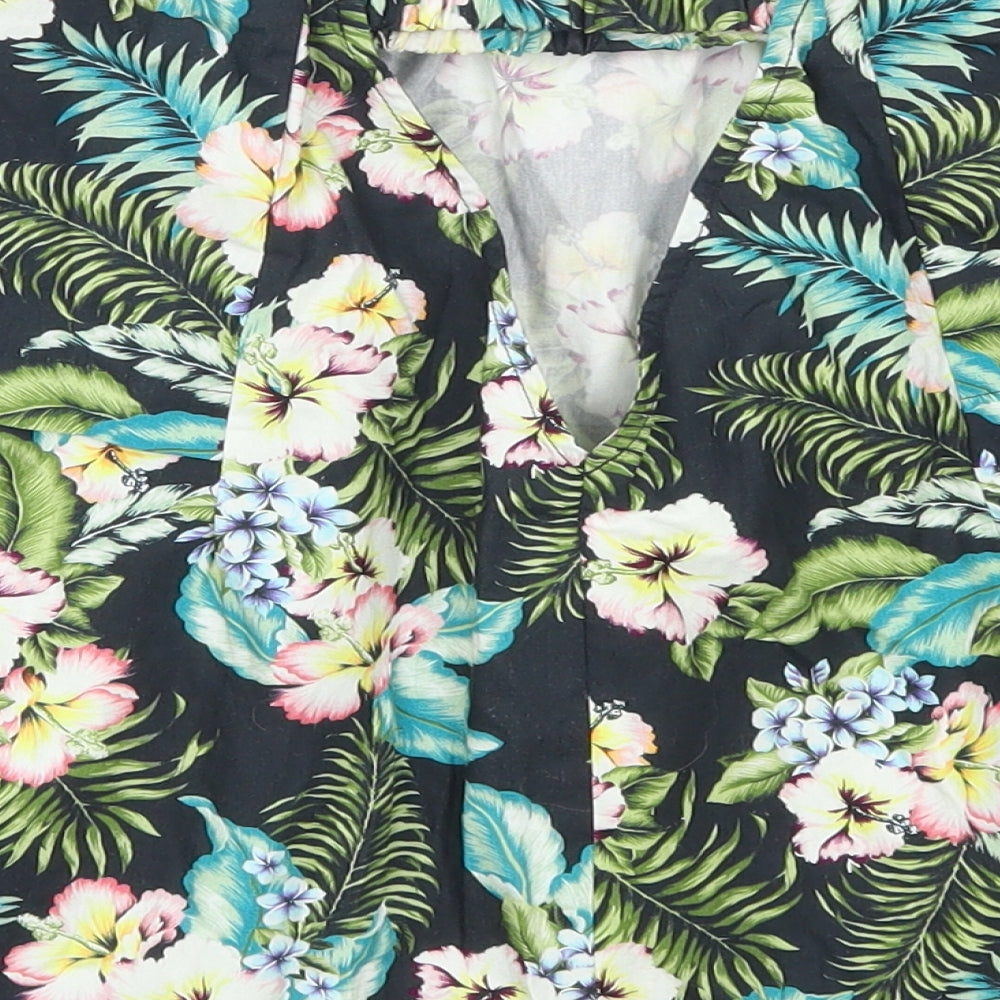 Topshop Womens Green Floral  Basic T-Shirt Size 8