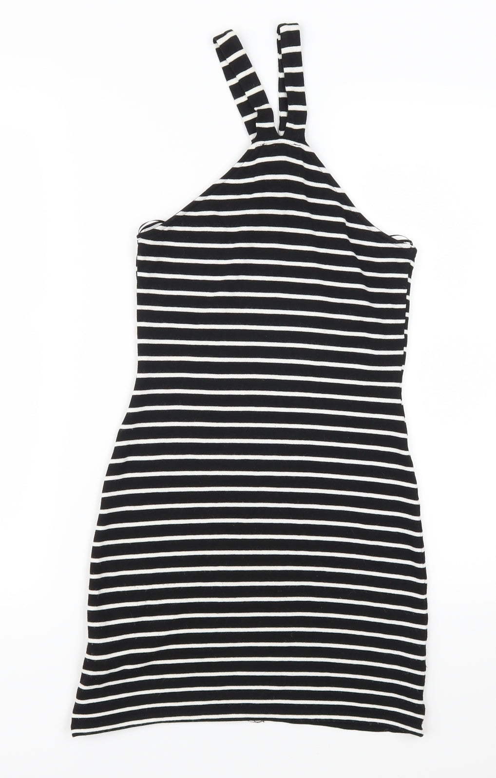 Topshop Womens Black Striped  Mini  Size 10