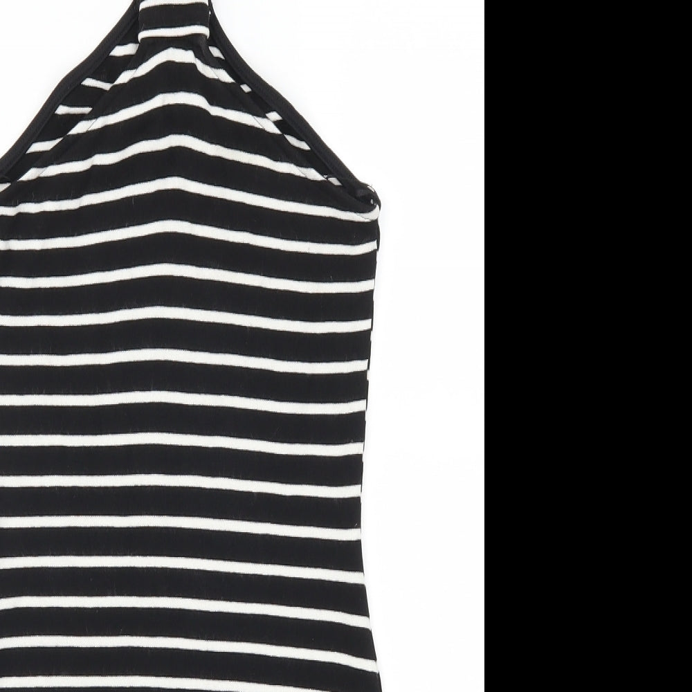 Topshop Womens Black Striped  Mini  Size 10
