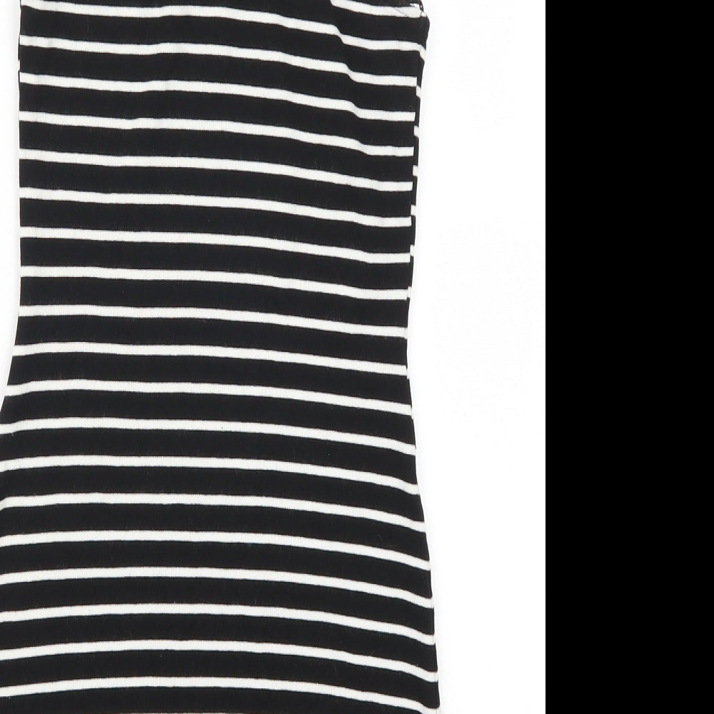 Topshop Womens Black Striped  Mini  Size 10
