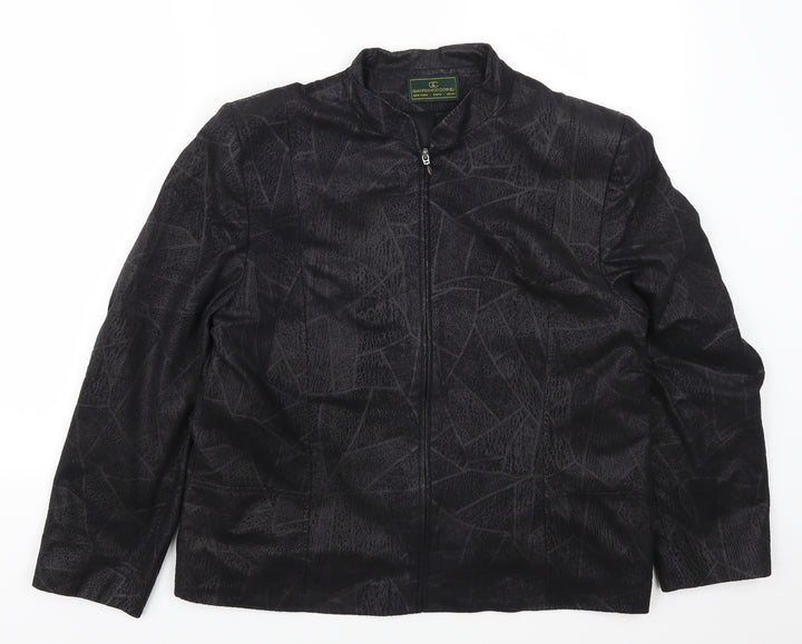 Gianfranco Corneli Womens Grey Geometric  Jacket  Size 18