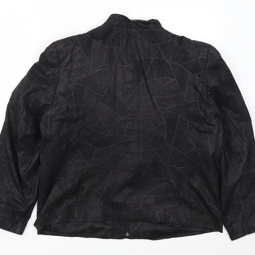 Gianfranco Corneli Womens Grey Geometric  Jacket  Size 18