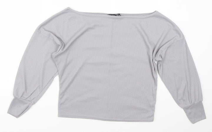 Boohoo Womens Grey Pullover Sweatshirt Size 10