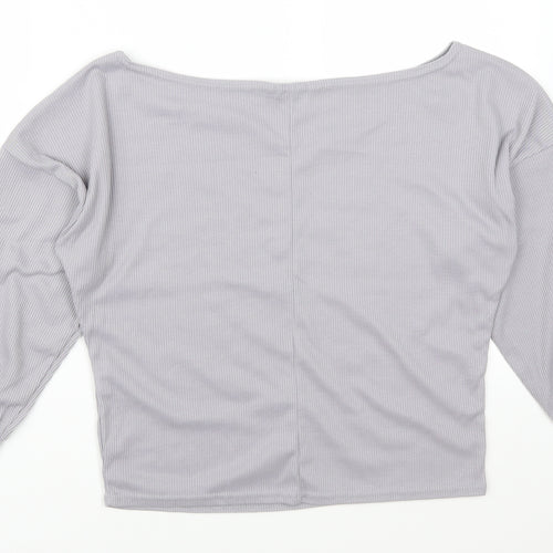 Boohoo Womens Grey   Pullover Sweatshirt Size 10