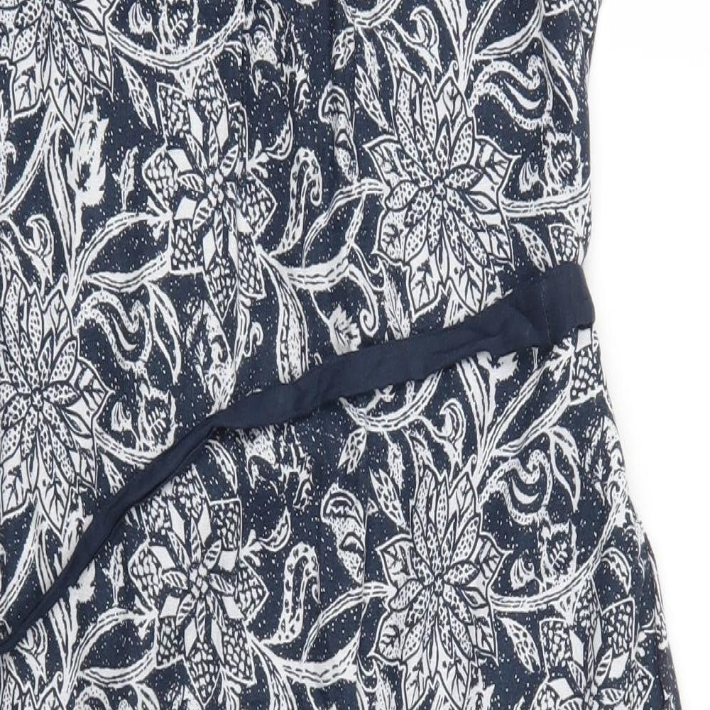 LLinea Womens Blue Floral  T-Shirt Dress  Size 8