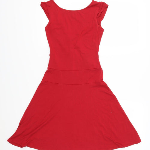 Preworn Womens Red   Skater Dress  Size 8