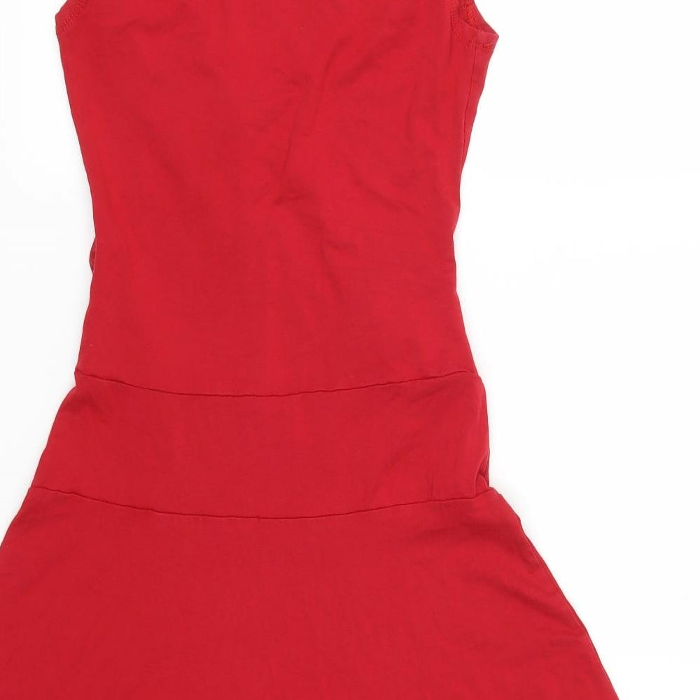 Preworn Womens Red   Skater Dress  Size 8
